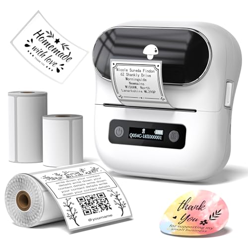 Phomemo M220 Impresora de Etiquetas, Impresora Etiquetas Autoadhesivas Etiquetadora Térmica de Código de Barras,Retail,Pequeña Empresa, con Smartphone y PC, con 3 Rollos de Etiquetas