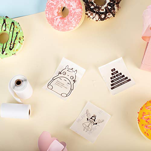 Phomemo T02 Transparent Paper Clear Sticker Paper- for Study Notes, Photos, List, Stickers, Black on White, 3-Rolls