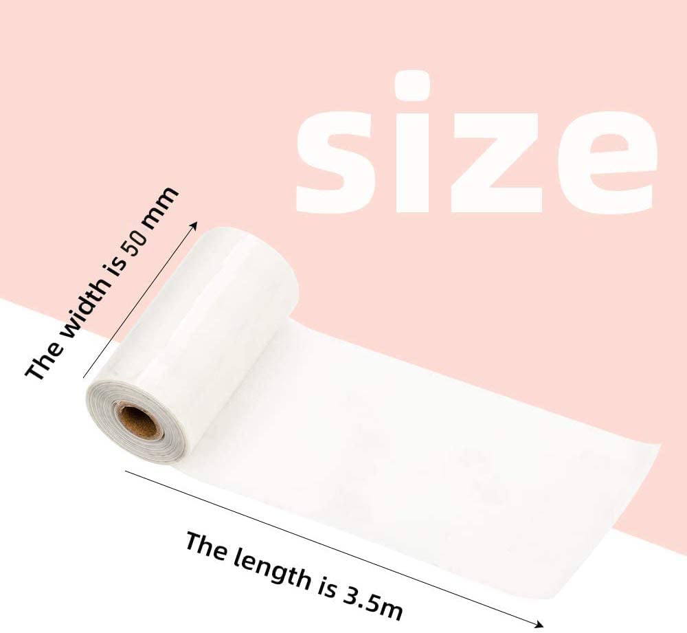 Phomemo Papier - M02/M02pro/M02S/M03/M03AS/M04S/M04AS Papier, Transparent Papier Autocollant de 53mmx3.5m, 3 Rouleaux