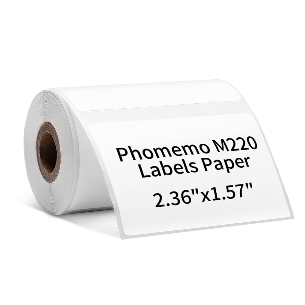 Phomemo 3 Roll 2.35''x 1.57'' Thermal Sticker Label Paper 180 Labels/Roll Compatible with M220, M200, M221 Label Printer, Strong Permanent Adhesive, for Customer Mailer, Address Label, Business Letter
