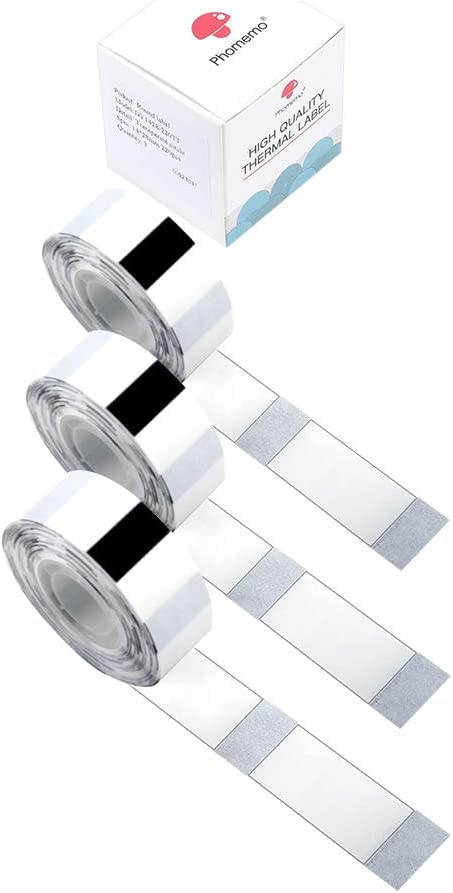 Clear D30 Labels, Phomemo D30 Label Maker Tape, Waterproof Self-Adhesive Clear Transparent Labeling Tape, Ideal for The Home Office, 0.55x1.57inch(14x40mm) 160Pcs/Roll, 3 Roll