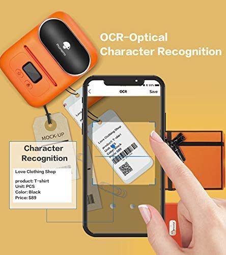 Phomemo - M110 Label Printer - Wireless Bluetooth Thermal Label Machine for Clothing, Jewelry, Retail, Home, Portable Barcode Labeling Machine Compatible with Android and iOS Phone, Orange