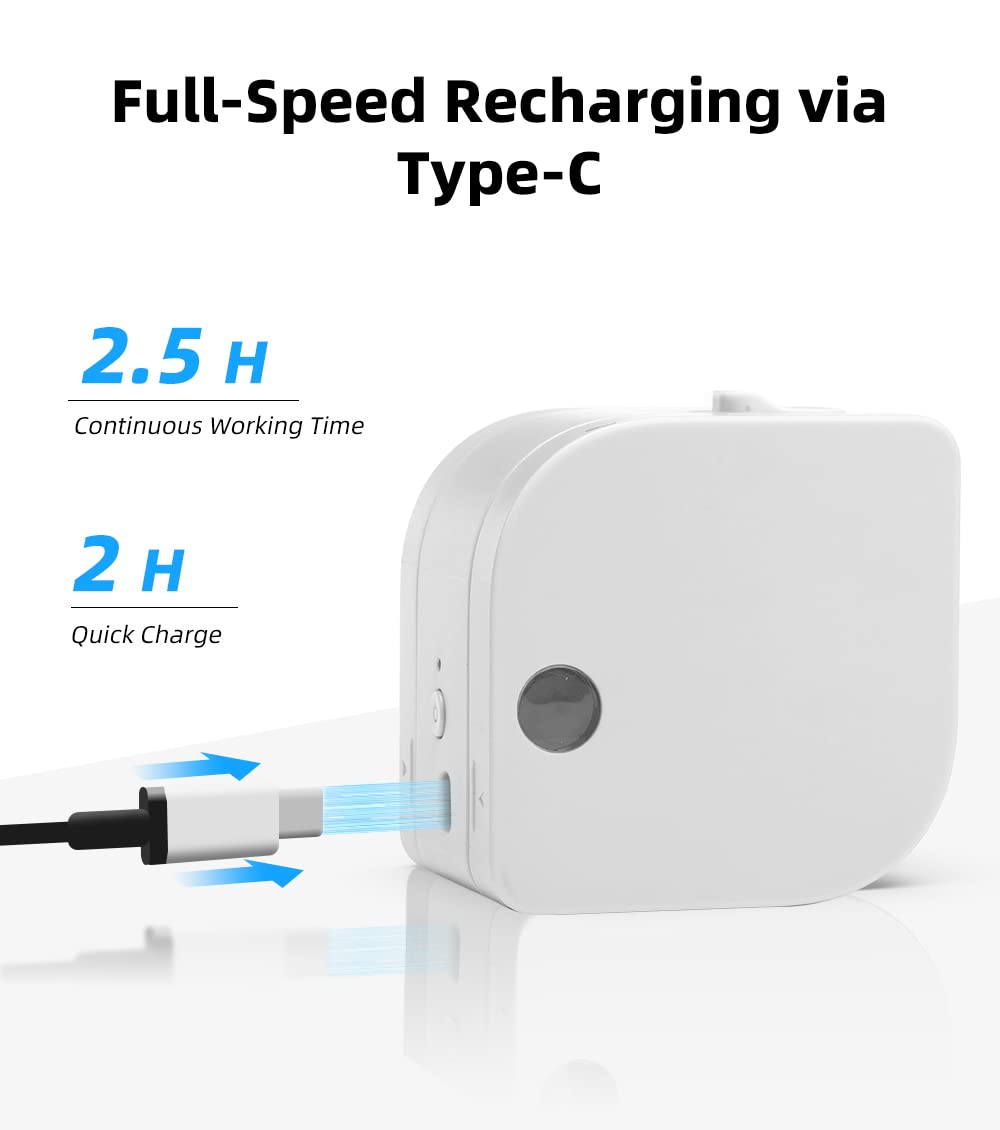 Phomemo P12-Pro Mini Bluetooth Etikettiergerät, USB aufladbares Thermo-Beschriftungsgerät Selbstklebend, Etikettendrucker für Büro, Zuhause, Wireless Labeldrucker für iOS & Android-Weiß