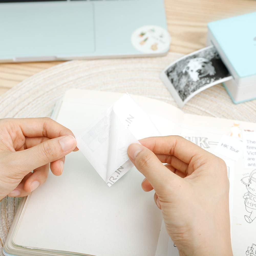 Phomemo White Self-Adhesive Thermal Paper, Glossy Printable Sticker Paper for Phomemo-M02/M02S Bluetooth Pocket Mobile Printer, 53mm x 3.5m, Diameter 30mm, 3-Rolls
