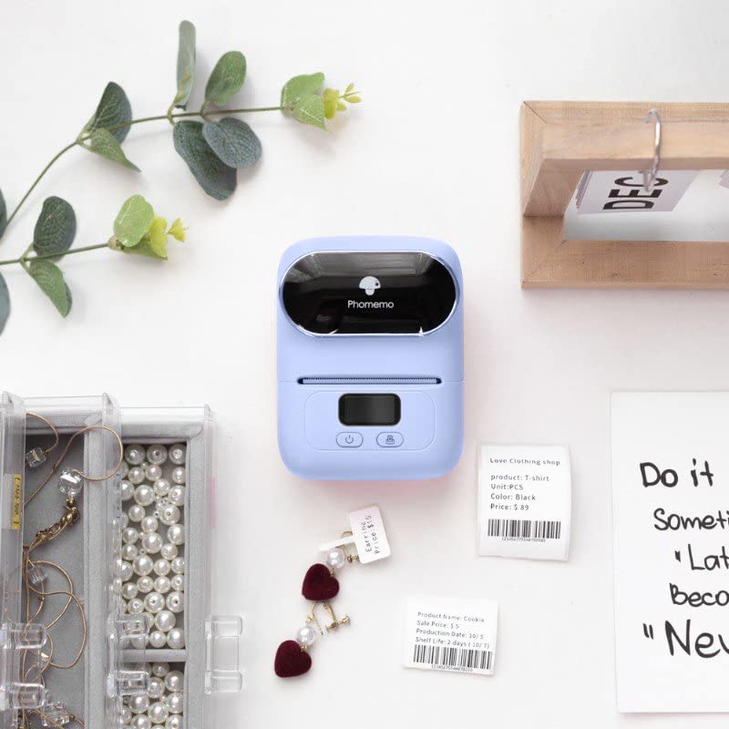 Label Maker - Phomemo-M110 Portable Bluetooth Thermal Mini Label Printer Machine, Sticker Maker, Barcode Printer, Apply to Labeling, Office, Cable, Retail, Compatible with Android & iOS System¡