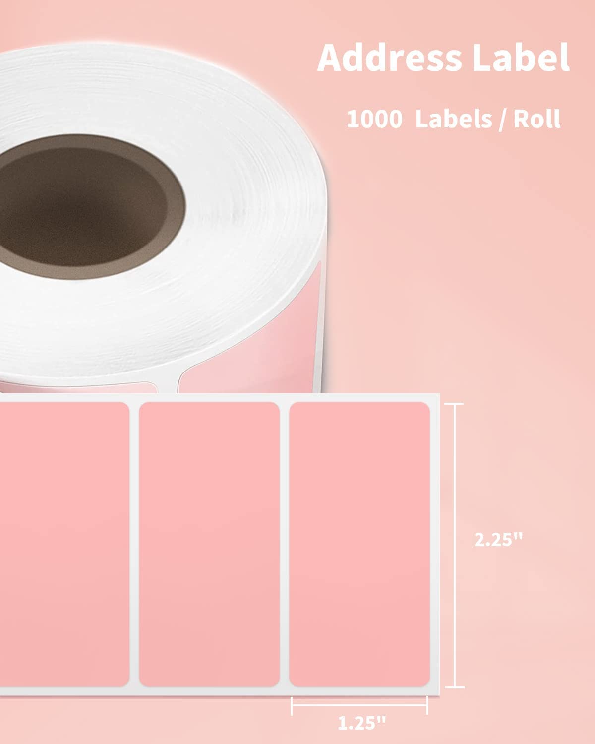 Phomemo 2.25'' x 1.25'' White Shipping Labels Self Adhesive 1000 Labels/Roll, Compatible with MUNBYN, Phomemo, Polono Label Printers, BPA Free Thermal Labels for Barcode