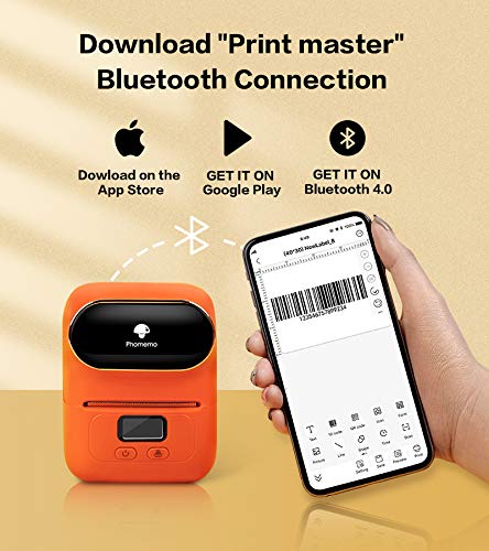 Phomemo Barcode Label Printer- M110 Label Maker Portable Bluetooth Label Maker Machine for Small Business, Barcode, Address, Logo, Clothing, Jerwery, support Arabic and English,For iOS & Android