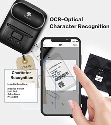 Label Maker - Phomemo M110 Portable Bluetooth Thermal Mini Label Maker Machine, Sticker Maker, Barcode Printer for Clothing, Jewelry, Retail, Mailing, Compatible with Android & iOS System