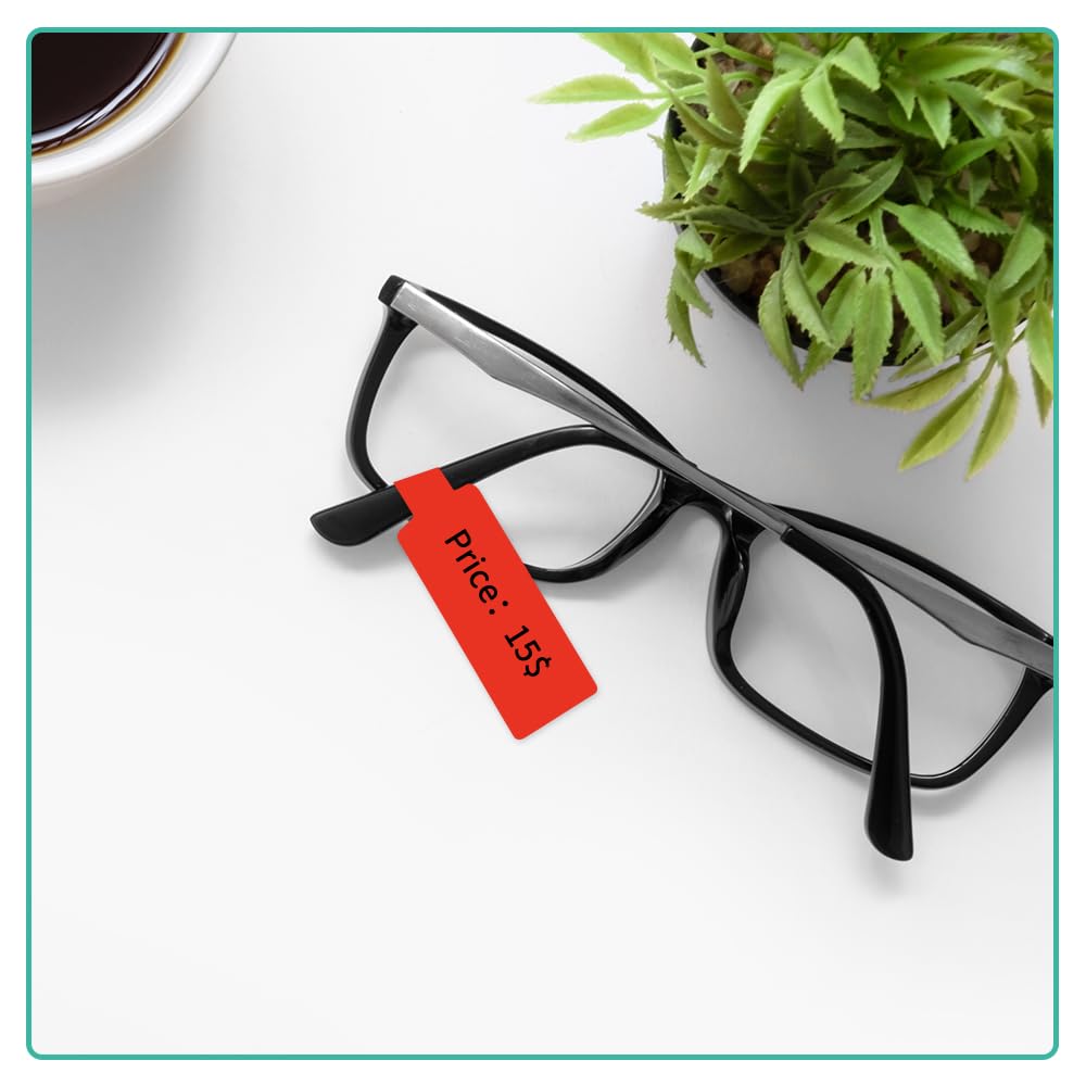 Phomemo-labels - M110 M120 M200 M220 M221-labels, kleverige sieradenlabels, waterdichte kabellabels, prijslabels, thermische labels, 25 mm * 38 mm + 40 mm, 100 labels / rol, rood