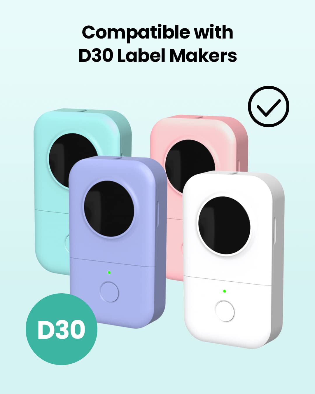 Phomemo D30 Cable Label Combo - Wires Jewelry Label, Self-Adhesive Label Paper for Home, Office, 6 Rolls, (White x 3, Blue x 1, Yellow x 1, Red x 1)
