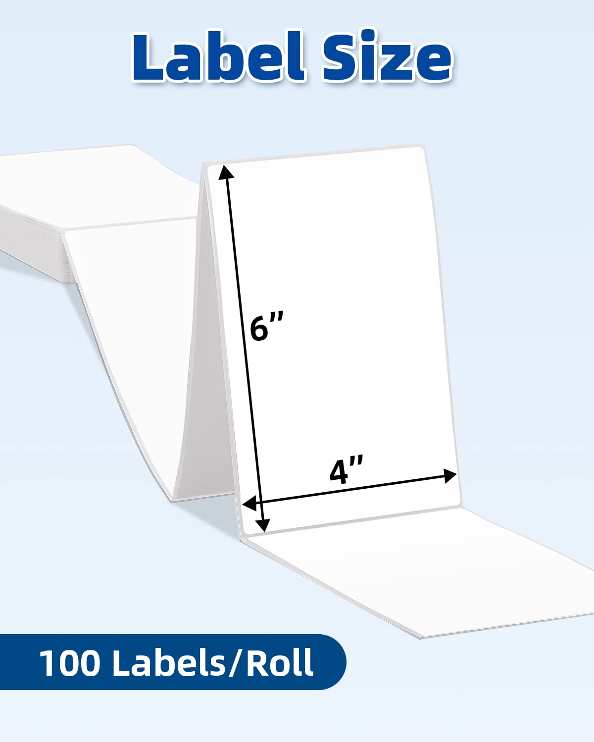 Phomemo 10x15 cm (4x6'') thermische printerlabel, thermisch direct verzendlabel, verpakkingslabel, compatibel met Rollo Dymo Phomemo en andere 4x6'' labelprinters, 100 4x6'' fanfold label