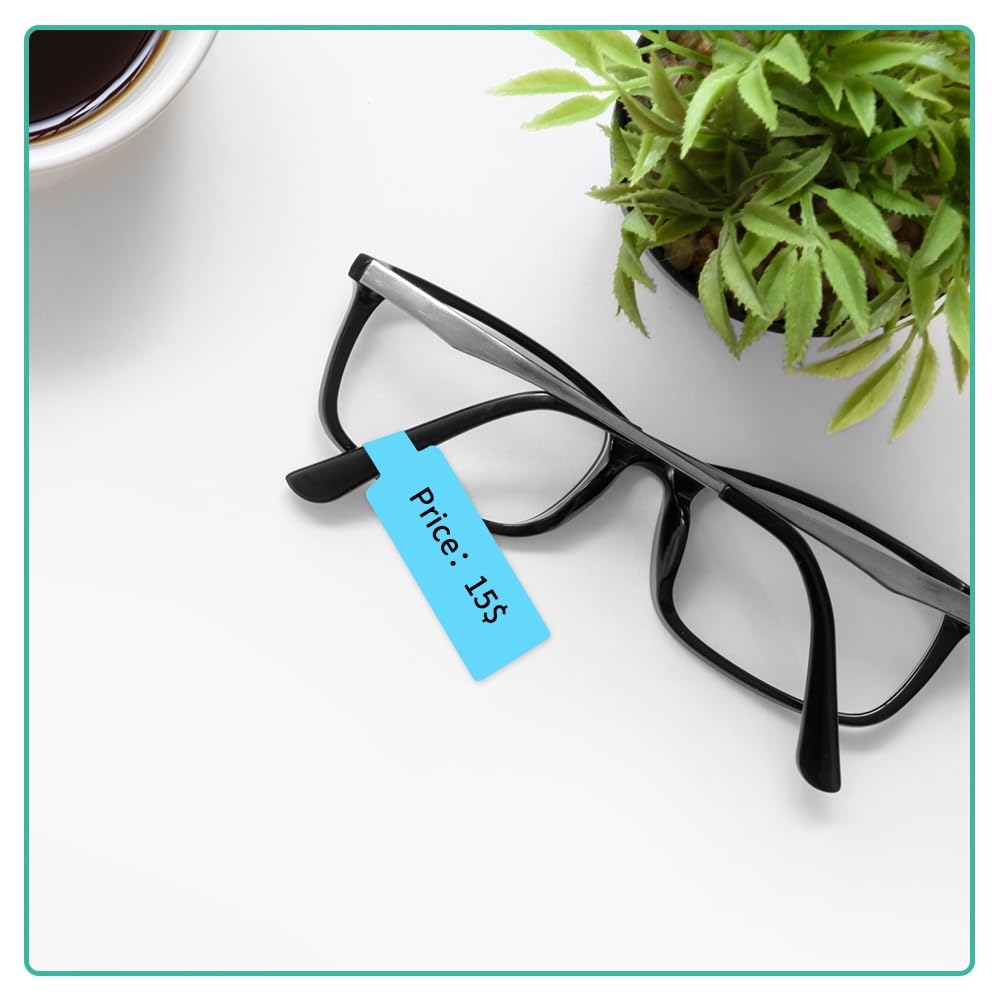 Phomemo-labels - M110 M120 M200 M220 M221-labels, kleverige sieradenlabels, waterdichte kabellabels, prijslabels, thermische labels, 25 mm x 38 mm + 40 mm, 100 labels / rol, blauw