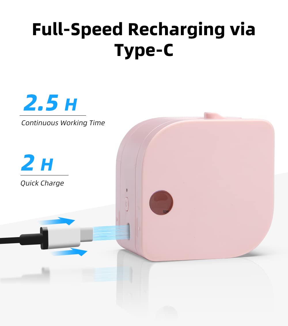 Phomemo P12-Pro Mini drukarka etykiet z Bluetooth, ładowanie przez USB, samoprzylepna, drukarka etykiet do biura, domu, bezprzewodowa drukarka etykiet dla iOS i Android, różowa