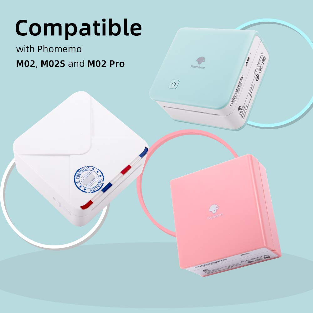 Phomemo Semi-Transparent Printer Paper (Width:53mm) Self Adhesive Sticker Printer Rolls For Phomemo M02 M02S M02-Pro M03 Sticker Manufacturer, 3-in-1 Set
