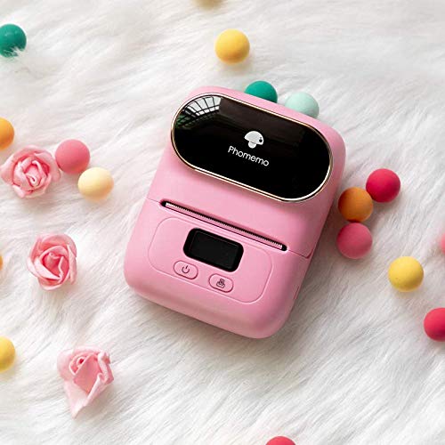 Phomemo-M110S Thermal Label Maker- Mini Portabel Bluetooth Label Maker Machine for Business, Barcode, Labeling, Crafters, Retailers or Organizers, Compatible with Android & iOS, Pink