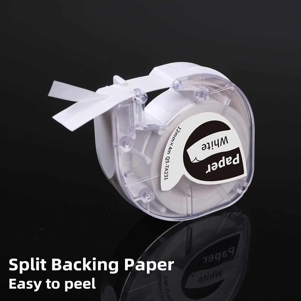 3x Ruban d'¨¦tiquette Phomemo P12 12mm x 4m Noir sur Blanc Q5-TA231 Papier pour ¨¦tiquettes auto-adh¨¦sives pour l'imprimante d'¨¦tiquettes Phomemo P12&P12-Pro & recharge Ruban pour Dymo LetraTag