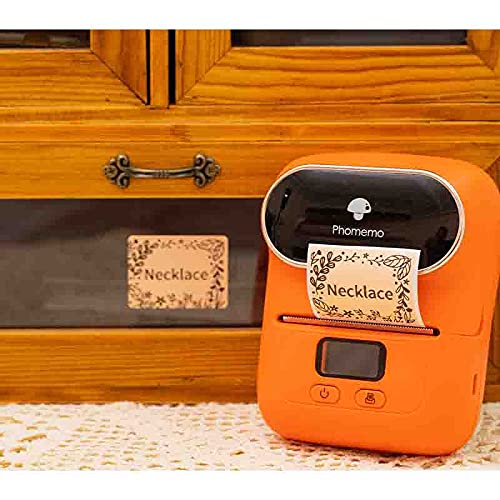 Phomemo Sticker Label M110/M221/M220/M120/M200/M110S Thermal Label- Black on Khaki 1.57''x1.18''(40x30mm) for Small Business, Home, Office, 230 Labels/Roll