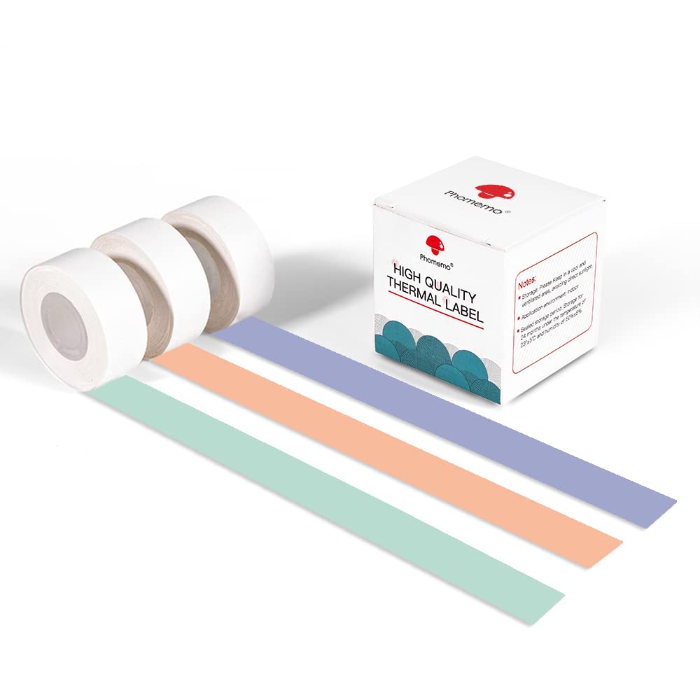 Phomemo D30 - Nastro per etichette, colore: verde, viola, arancione, 3 rotoli