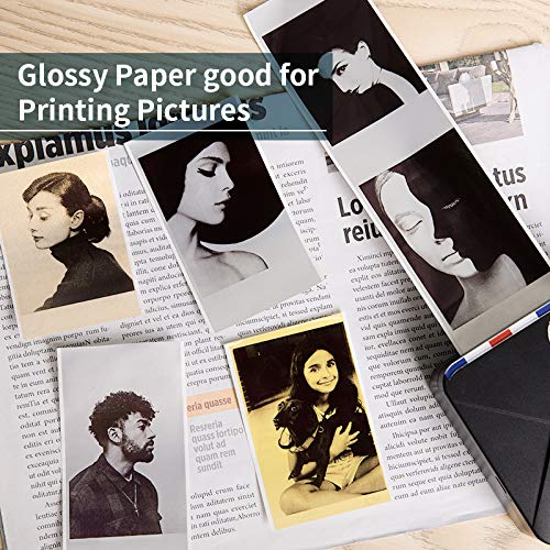Phomemo Paper for T02 M02 M02X M02S M02PRO M02L Mini Printer, Compatible with M03 M03AS M04S M04AS M832 M833 Portable Thermal Printer, Grey/Yellow/Gold Transparent Paper, 53mm x 3.5mm, 3 Rolls