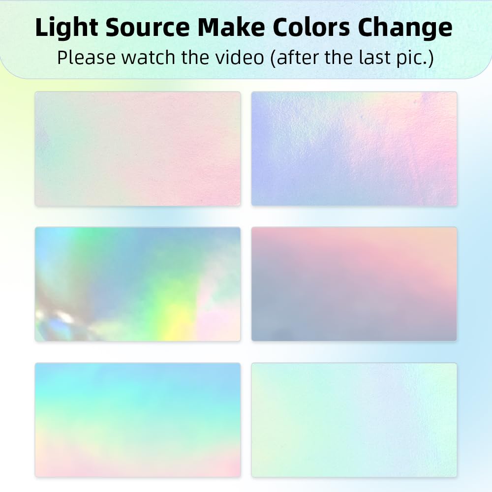 Phomemo 2.25 * 1.25 Holographic Silver Thermal Labels, Self-Adhesive Sticker Label, Square Direct Thermal Label for Thanks Card, Logo, Name, Price, Address, QR Code, 500 Labels, Laser Multicolor