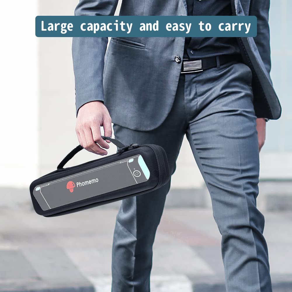 Phomemo Case, Compatible with Itari, COLORWING, Odaro, Omezizy M08F/P831/TP81 Letter & A4 Portable Printer, for HPRT MT800 Mobile Travel Printer Storage Holder Paper & USB Cable(Box Only)