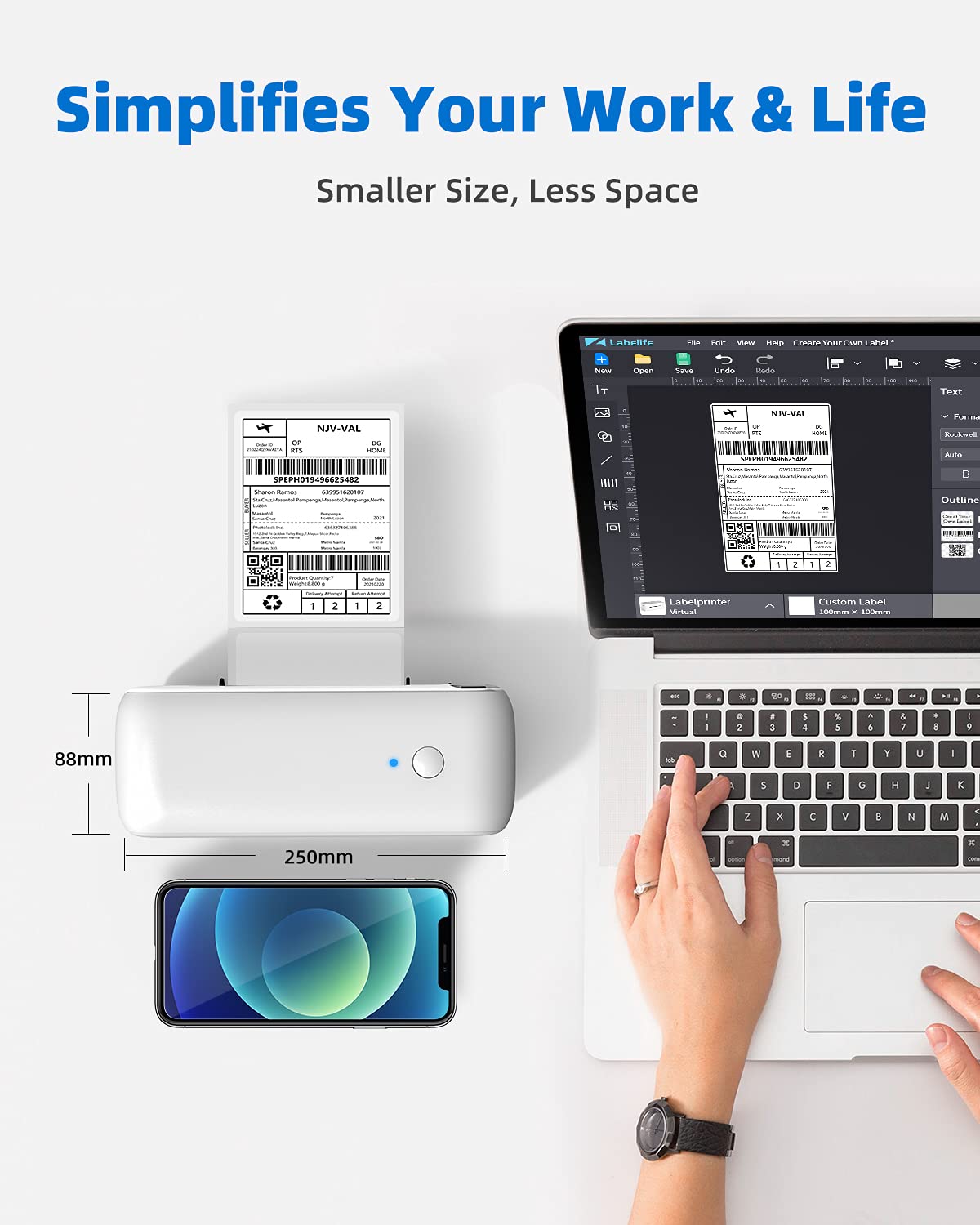 Thermal Shipping Label Printer-4x6 Label Printer for Shipping Package & Small Business, Label Printer for ChromeOS, Mac, Windows, Phone, Super Easily