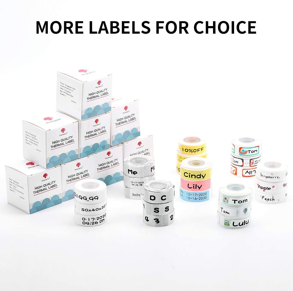 Phomemo D30 Adhesive Labels Fruit Patterns 0.47'' x 1.57'' (12mm X 40mm) 480 Labels, Self-Adhesive Thermal Label D30 Printing Paper Tape Compatible for D30 Portable Thermal Label Maker