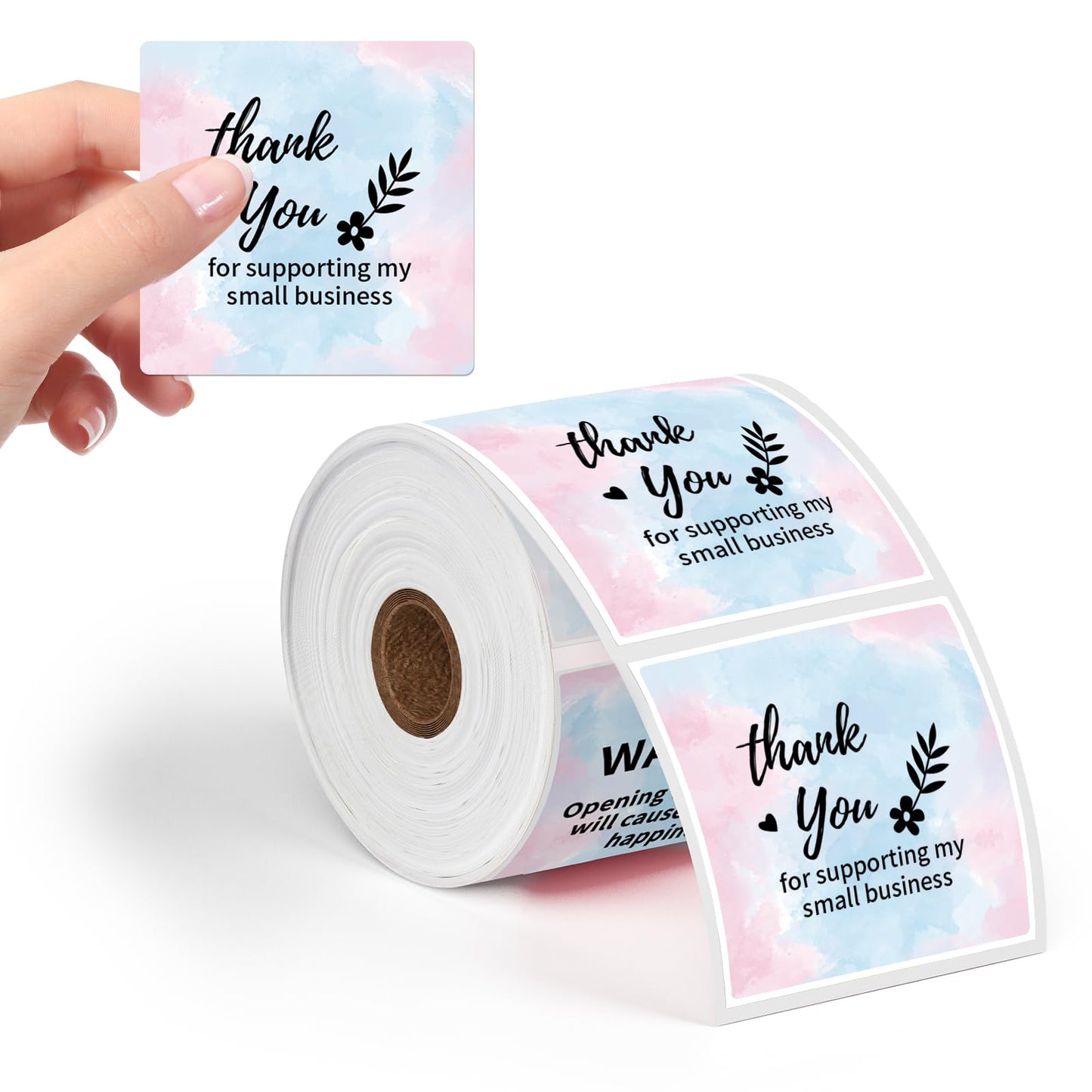 50 x 50 étiquettes carrées ciel bleu motif Sakura 500 pièces/rouleau Phomemo 500 feuilles/rouleau, compatible avec MUNBYN, Phomemo, Polono, imprimante d'étiquettes d'expédition
