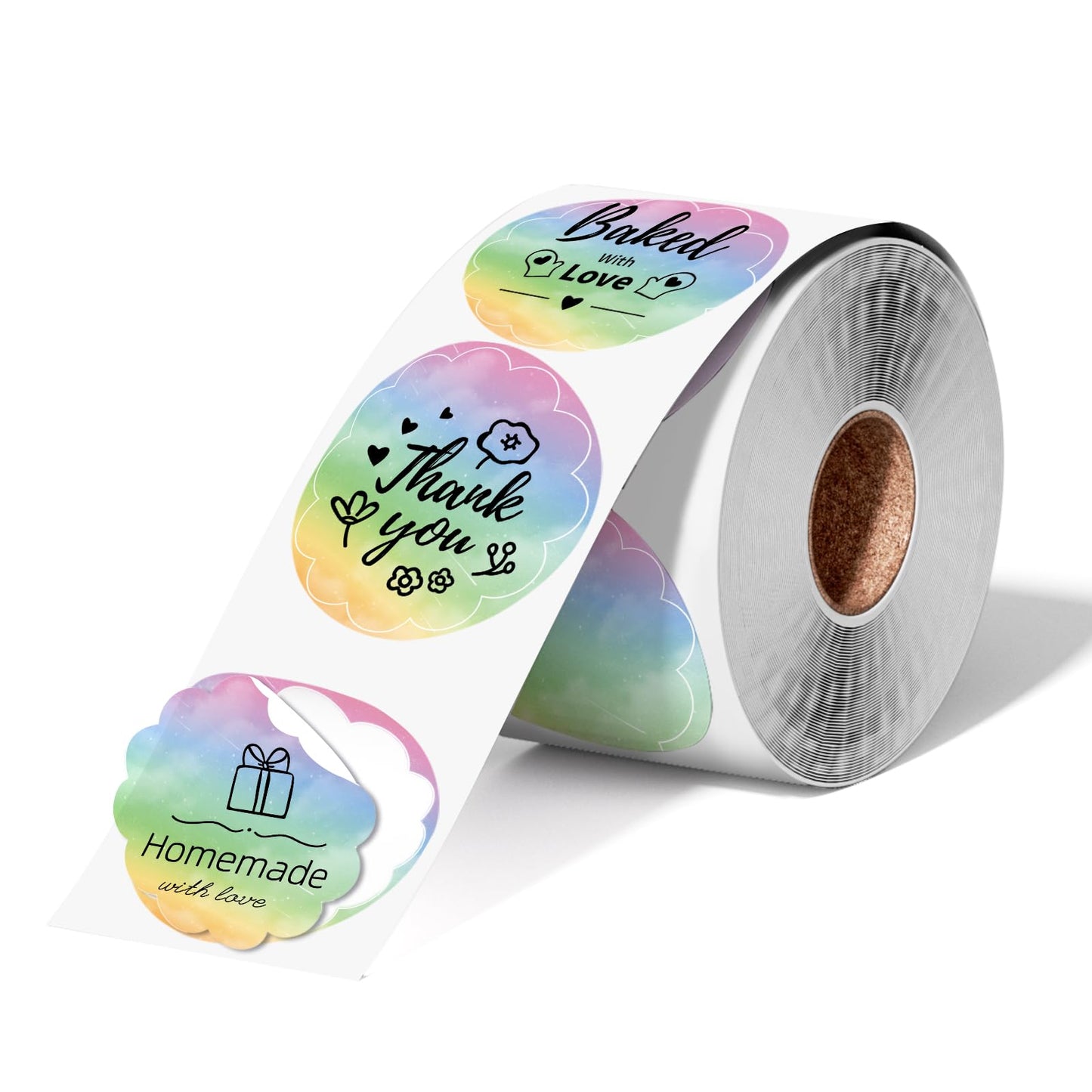 Phomemo Circle Labels- 2'' Thermal Round Rainbow Color Label for Barcode Label, DIY Logo Design, Small Business, Compatible with Most of Shipping Label Printers, 750pcs/Roll