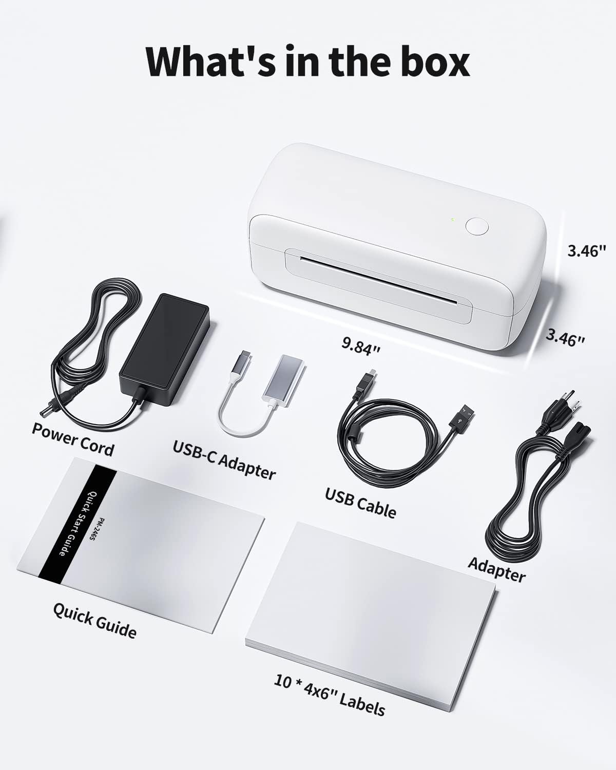 Thermal Label Printer, Shipping Label Printer 4x6, Commercial Direct Desktop Label Printer for Small Busines, Compatible with Amazon, Ebay, Shopify, Etsy, UPS, USPS, FedEx, DHL