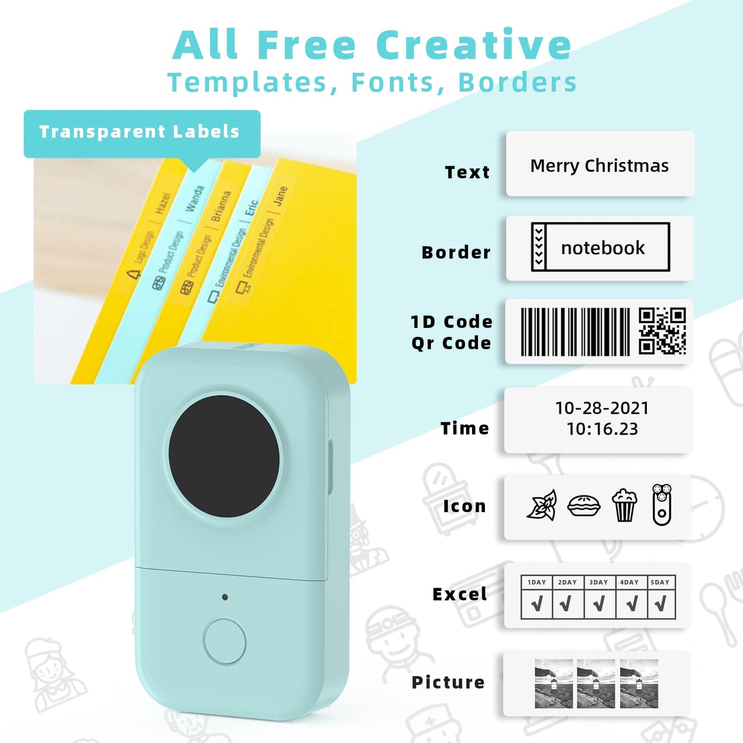 Goknu Sticker Maker Machine, Handheld Thermal Label Maker, Bluetooth Wireless Label Printer, D30 Label Maker Name Price Sticker Printer, Connection with Bluetooth for Home Office Supermarket Store