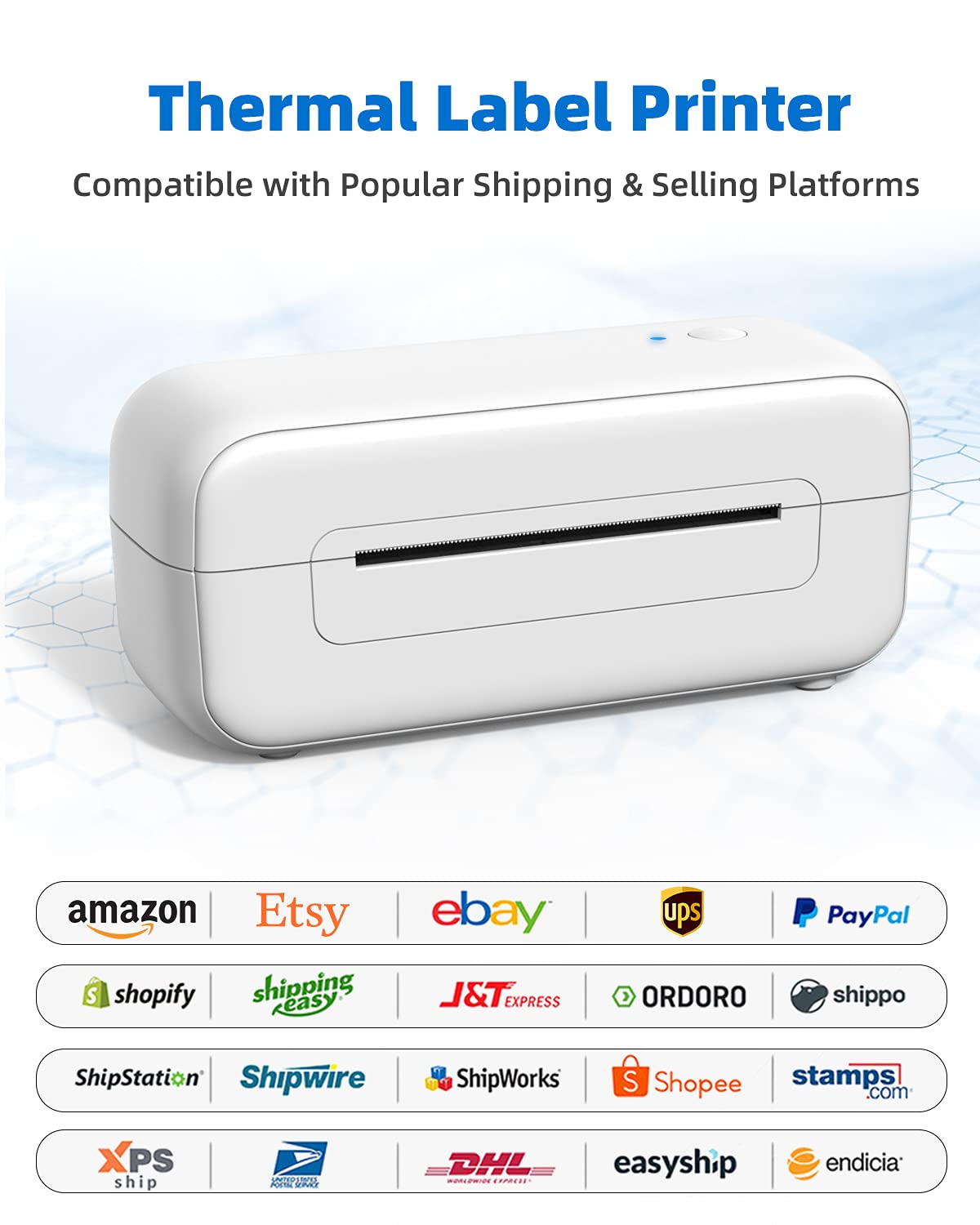 Thermal Shipping Label Printer-4x6 Label Printer for Shipping Package & Small Business, Label Printer for ChromeOS, Mac, Windows, Phone, Super Easily