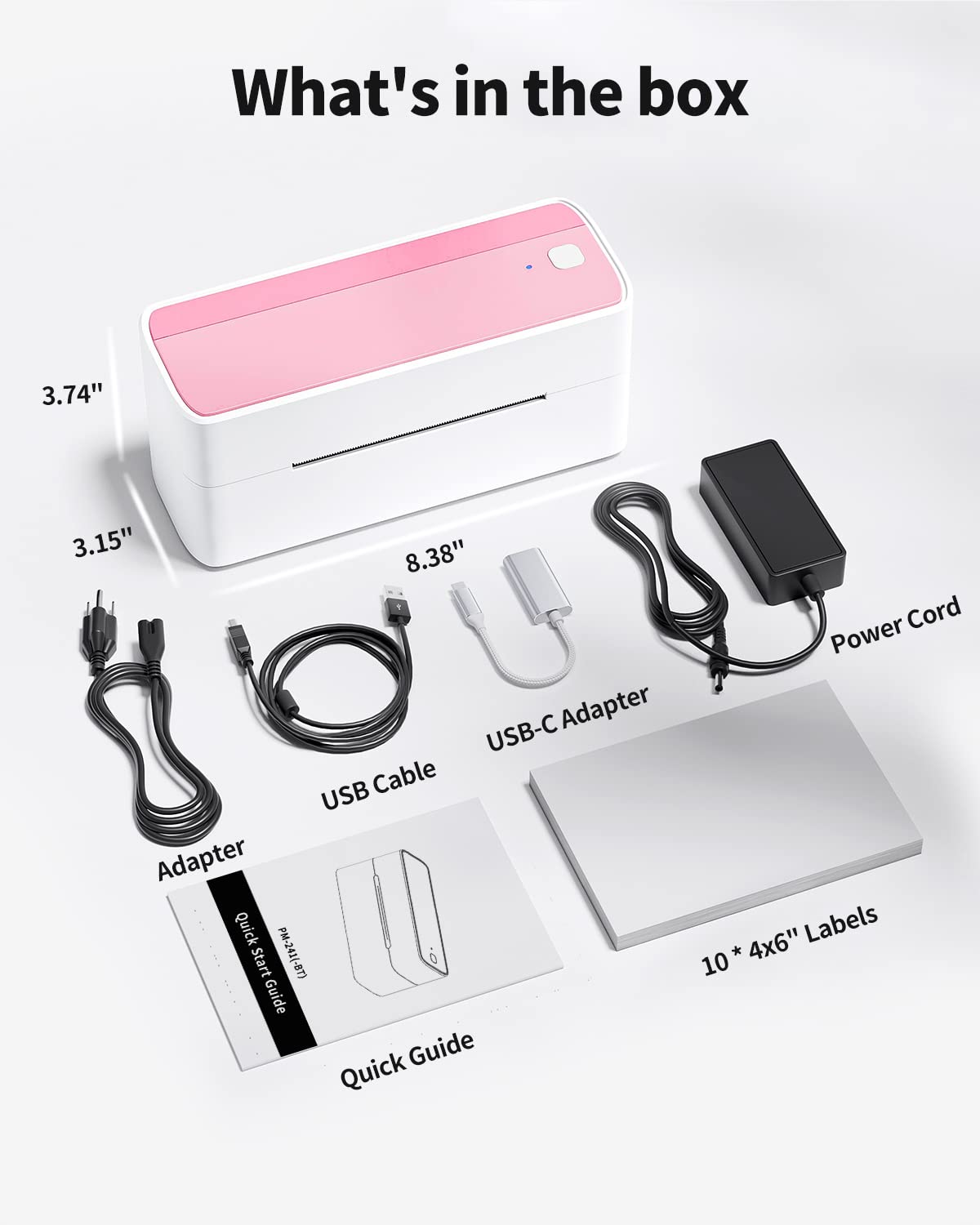 Phomemo Bluetooth Thermal Label Printer, Wireless Shipping Label Printer,Widely Used for Amazon, Ebay, Shopify, Etsy, UPS, USPS, FedEx, DHL GM-241US-PK
