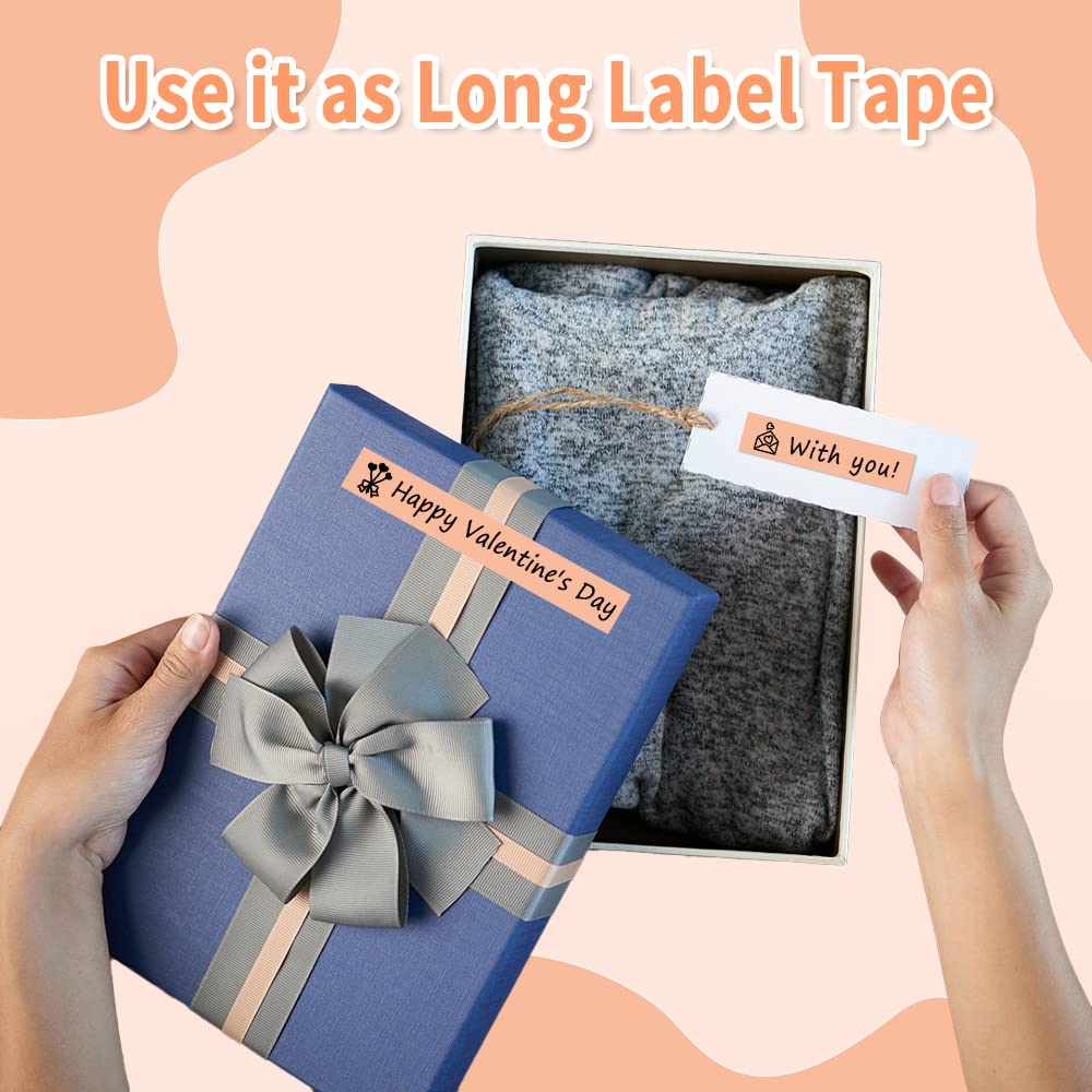 Phomemo D30 Continuous Label Tape - Orange Label Tapes, Thermal Labels for Kitchen, Files, Address, Gift and etc, 3 Rolls