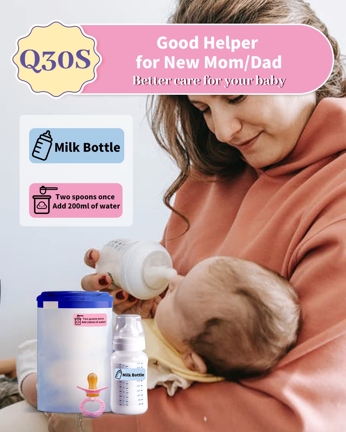Phomemo Pink Label Maker- Q30S Bluetooh Mini Label Maker Machine Portable Label Printer for Storage/Name/Document Label,Compatible with iOS Android, Pink