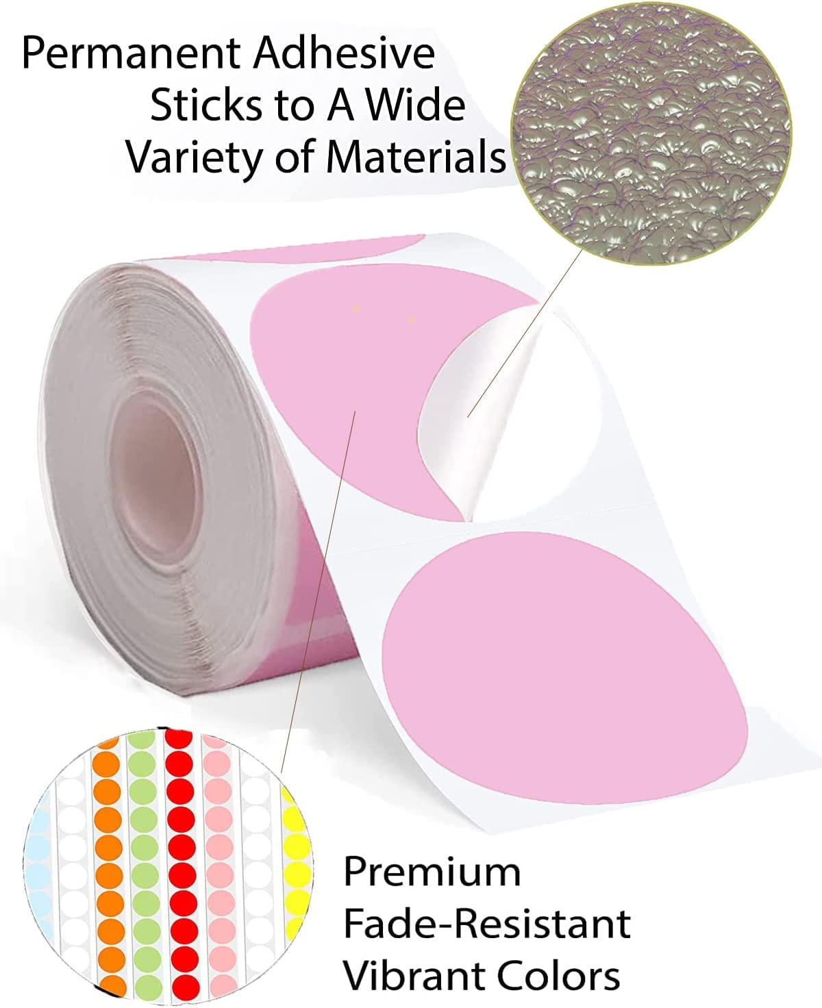 Phomemo, Etiketten voor M110, M200, M220, M120 M221 labelprinters, 50 x 140 mm, rond thermisch etiket voor barcode-etiketten, doe-het-zelf-logo-design, 1 etiketten/50 rol, lichtroze