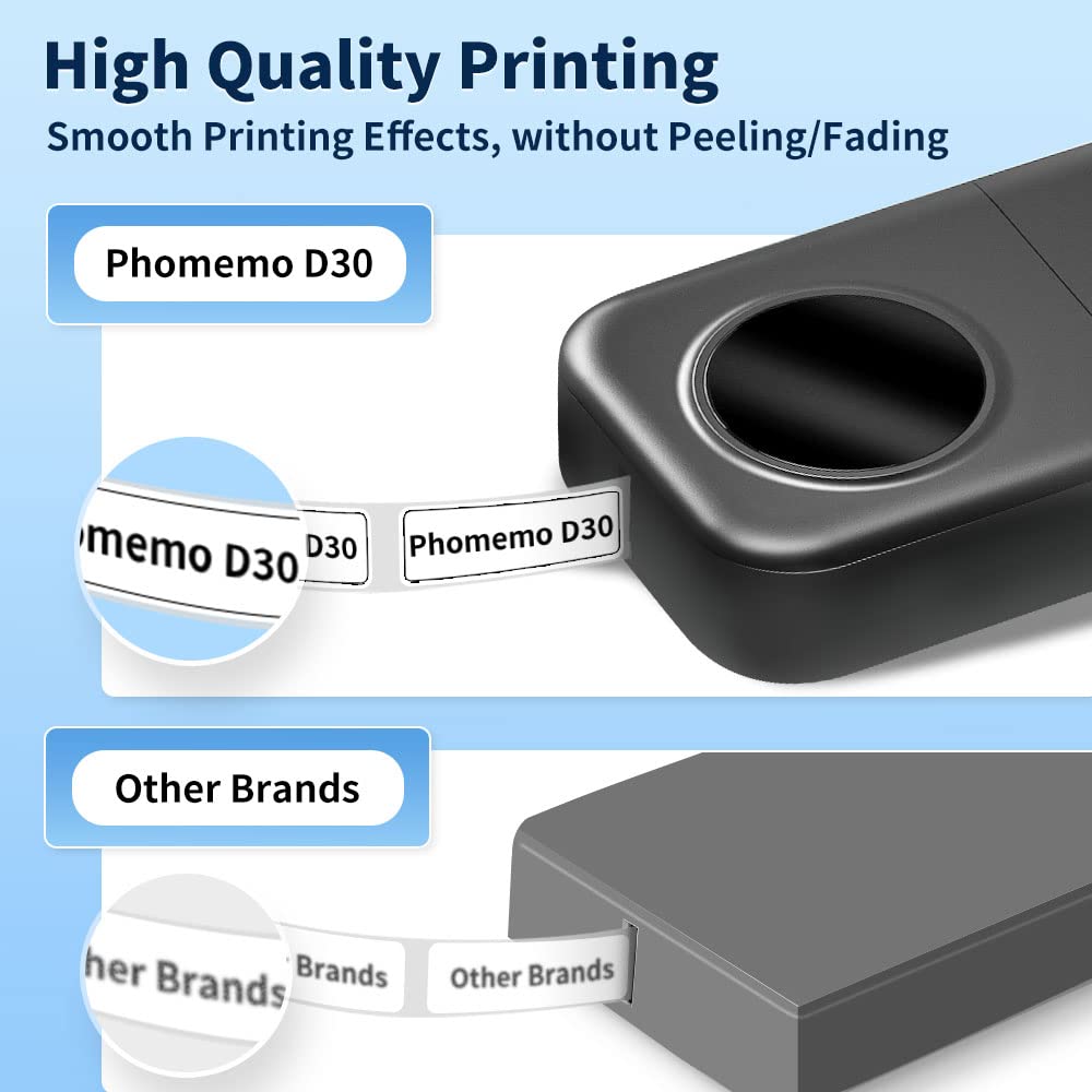 Phomemo D30 Etikettendrucker, Bluetooth Selbstklebendes Etikettierger?t Tragbarer Beschriftungsger?t Selbstklebend Labeldrucker, Wiederaufladbar Ohne Tinte Mini Label Printer F¨¹r Zuhause, B¨¹ro, Schule