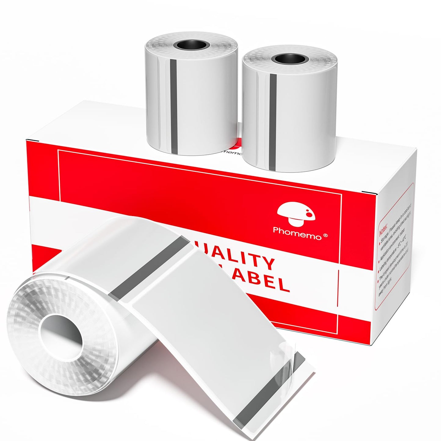 3 Rolls Phomemo Transparent Labels, 1.57'' x 2.36'' (40 x 60mm) Sticker Labels for Phomemo M220 M110 M221 M120 M220 Label Maker, for Barcode, Qr Code, Box, Name