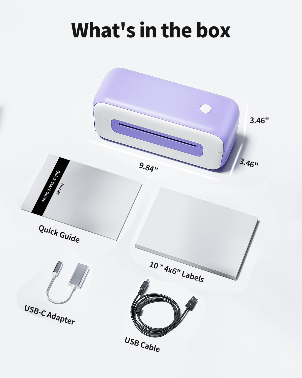 Phomemo B246d, Monochrome Label Printer, Thermal Printer 4x6, Shipping for Small Busines, Compatible with Amazon, Ebay, Shopify, Etsy, UPS, FedEx, DHL, etc