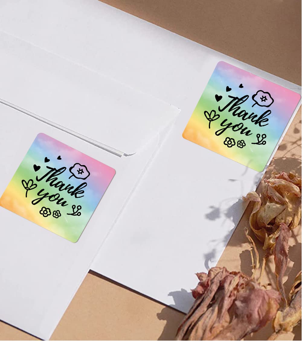 50 * 50mm labels regenboog ster patroon 500st/rol Phomemo 2'' vierkante regenboog labels 500 vellen/rol, compatibel met MUNBYN, Phomemo, Polono label printers, BPA vrij