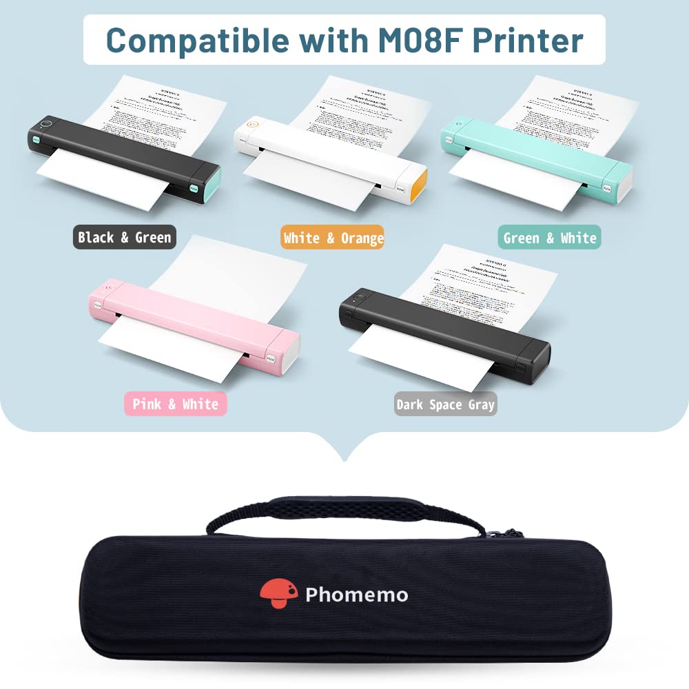 Phomemo Case, Compatible with Itari, COLORWING, Odaro, Omezizy M08F/P831/TP81 Letter & A4 Portable Printer, for HPRT MT800 Mobile Travel Printer Storage Holder Paper & USB Cable(Box Only)