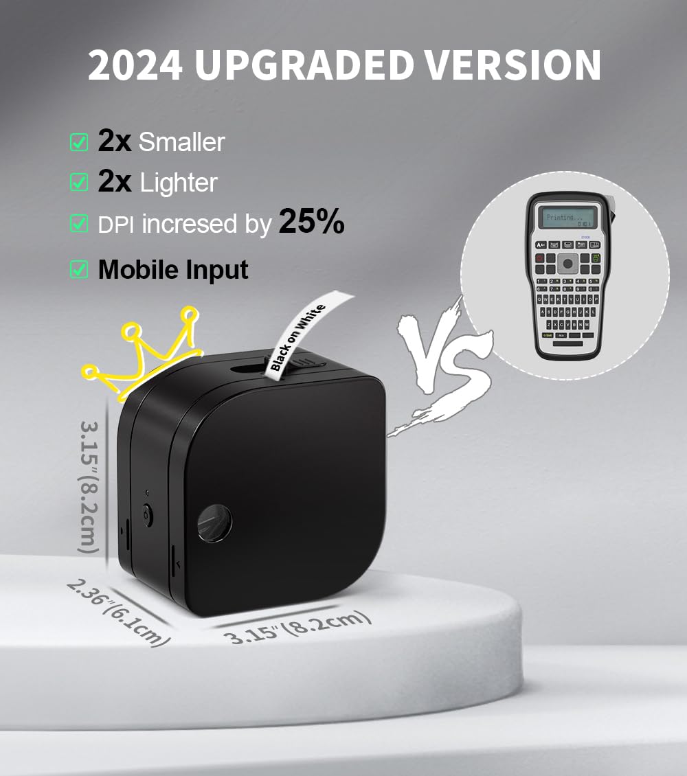 Phomemo P12 Mini drukarka etykiet Bluetooth, urz?dzenie do etykiet, termiczne, przeno?ne, samoprzylepne, kompatybilne z telefonami z systemem iOS i Android, do domu i biura