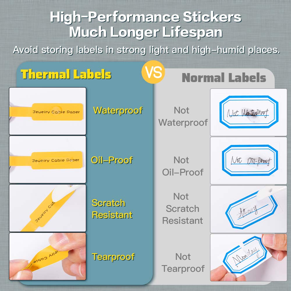 Phomemo D30 D30Pro Thermal Printer Paper Roll Jewelry Thermal Paper Cable Wire Marking Paper Yellow for 12,5 x 74,35mm to 0,49 x 2.91.1.38 Inch Bluetooth Compact Mobile Printer, 3 Rollers