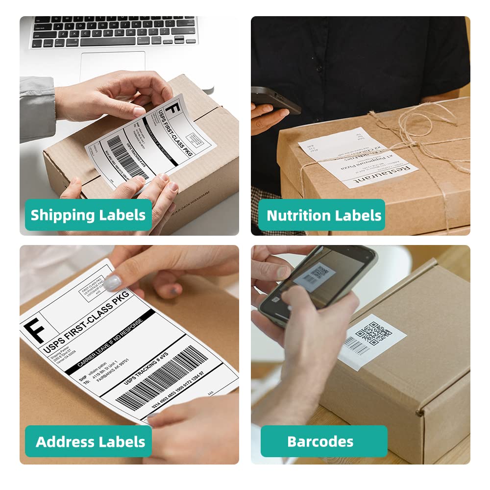 Thermal Label Printer, USB Shipping Label Printer 4x6, Commercial Direct Desktop Label Printer for Small Busines, Compatible with Amazon, Ebay, Shopify, Etsy, UPS, USPS, FedEx, DHL (Green)