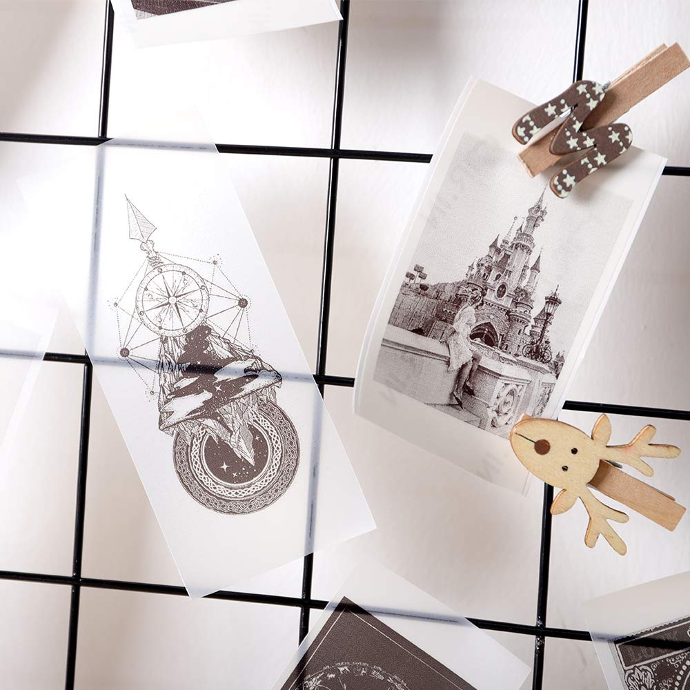 Phomemo T02 Transparent Paper Clear Sticker Paper- for Study Notes, Photos, List, Stickers, Black on White, 3-Rolls