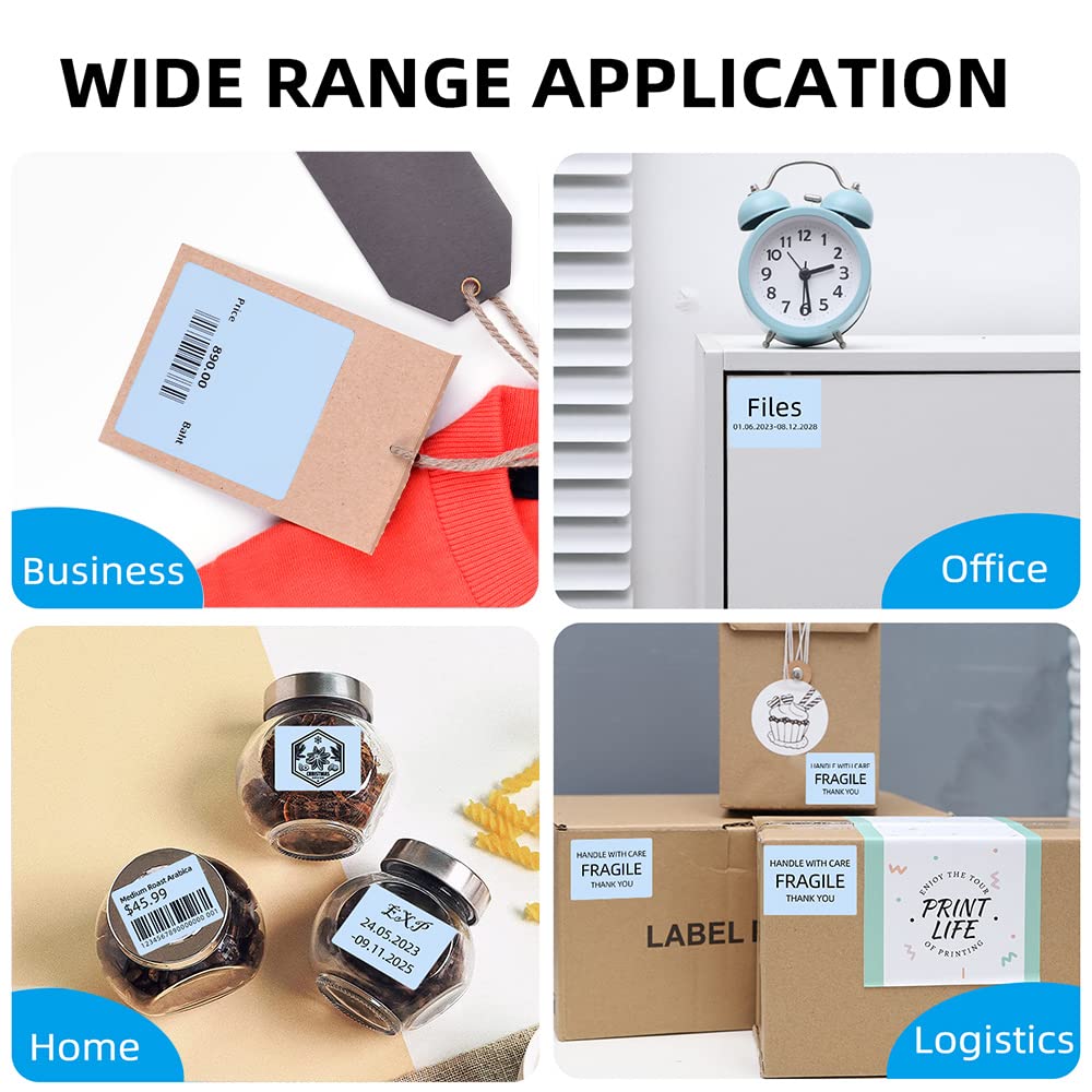 3 Rolls of Phomemo m110 Label 1.57''x1.18'' (40x30mm) Blue Self-Adhesive Direct Thermal Labels, Thermal Label Paper for Phomemo M110/M120/M220/M200/M221 Label Maker, for Barcode, Address, Price etc.