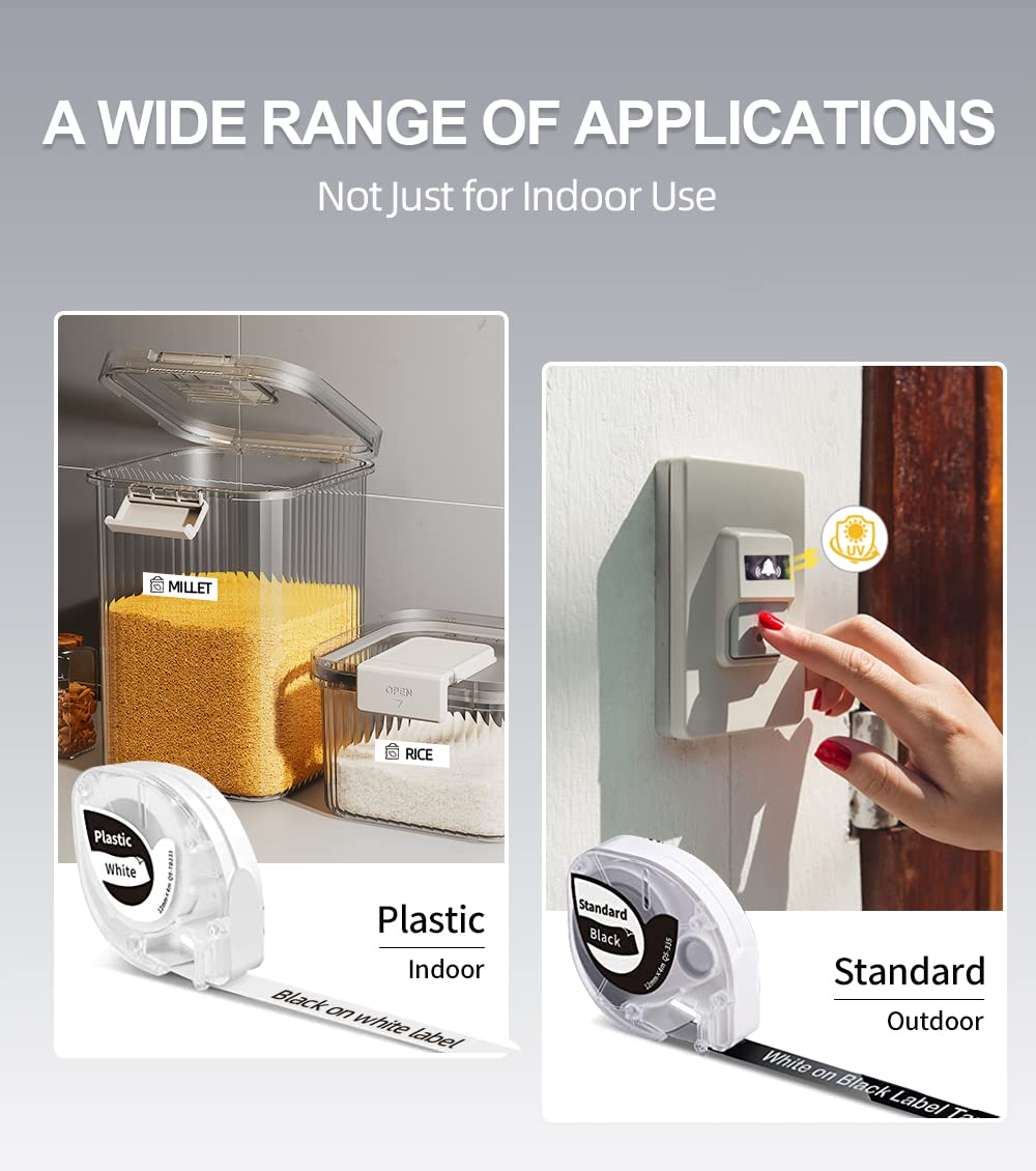 Phomemo P12 Mini Etichettatrice Bluetooth, Stampante Etichette Adesive con nastro, Label Maker che Stampa Etichette Adesive, Etichette per Stoffe e Nastri Satinati per La Casa e Cucina-Nero
