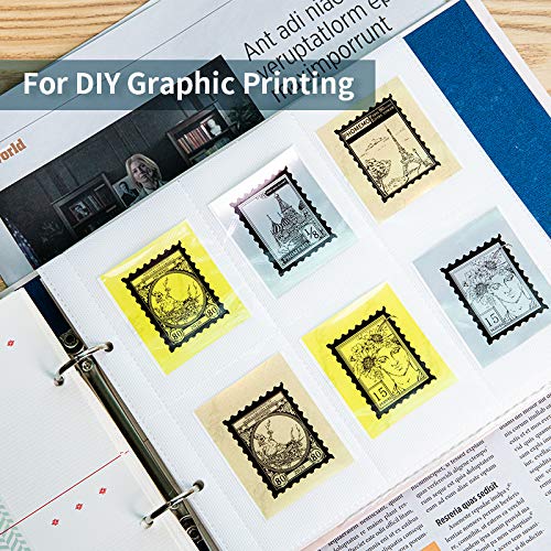 Phomemo Paper for T02 M02 M02X M02S M02PRO M02L Mini Printer, Compatible with M03 M03AS M04S M04AS M832 M833 Portable Thermal Printer, Grey/Yellow/Gold Transparent Paper, 53mm x 3.5mm, 3 Rolls