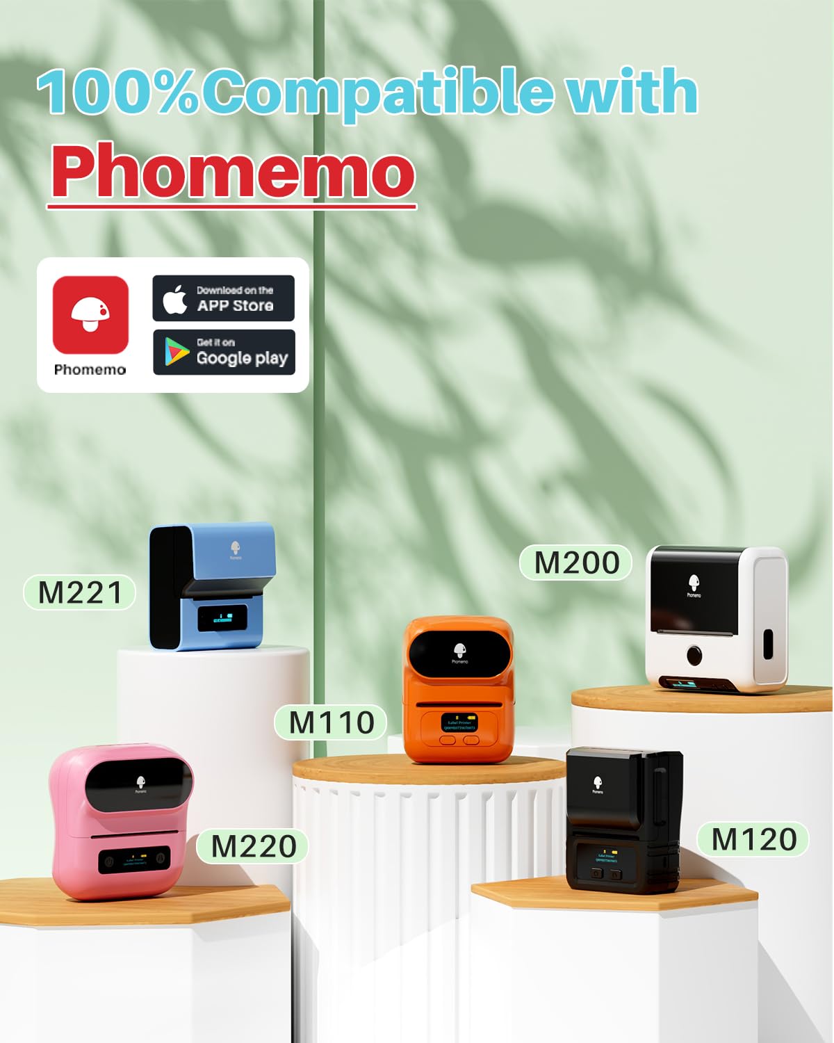 Phomemo 3 Rotoli Etichette Rotonde Per Stampante M110/M221/M220/M120/M200, 50 X 50mm Etichetta Circolare Rotonda Per Etichette, Adatto Per Ufficio, Famiglia, Scuola, Nome, 140 Etichette/Rotolo, Rosa