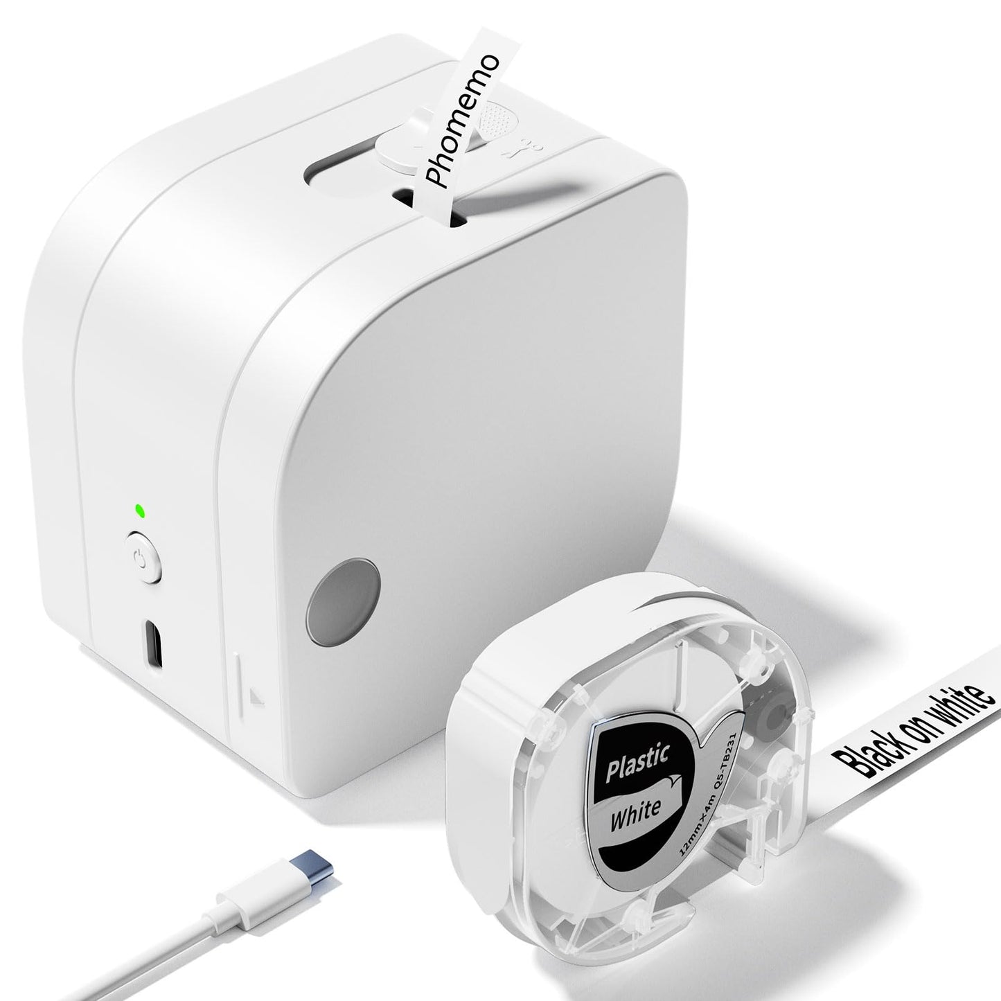 Phomemo P12 Pro ラベルメーカー Bluetooth接続多機能 マシン テープ付き ポータブル充電式ラベルメーカー 感熱小型充電式シールプリンター ワイヤレスラベルプリンター アンドロイド&iOS対応 書類整理/名前シール/値札シール/調味料に適用 Android & iOS対応 - ホワイト